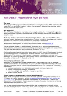 FACT SHEET 2 - Preparing for an AQTF audit - March  2010