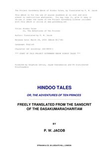 Hindoo Tales - Or, the Adventures of Ten Princes