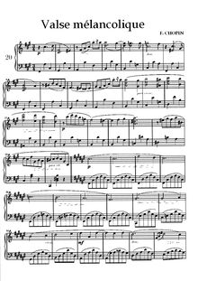 Partition complète, Valse mélancolique en F-sharp minor, F♯ minor