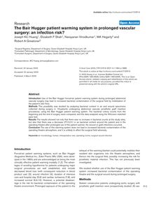The Bair Hugger patient warming system in prolonged vascular surgery: an infection risk?