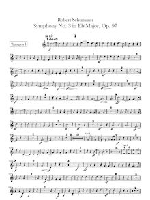 Partition trompette 1, 2 (en E♭), Symphony No.3, Op.97, "Rhenish"