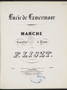 Partition Marche funèbre et cavatine de Lucia di Lammermoor de Donizetti (S.398), Collection of Liszt editions, Volume 7
