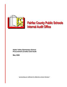 Hybla Valley Elementary School Procurement Card Audit
