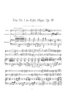 Partition complète, Trio en B-flat pour Piano, violon et violoncelle, D.898