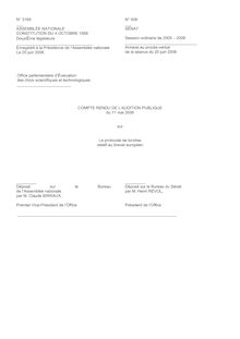 Compte-rendu de l audition publique du 11 mai 2006 sur le protocole de Londres relatif au brevet européen