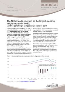 The Netherlands emerged as the largest maritime freight country in the EU.