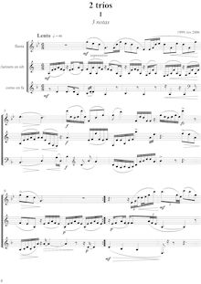 Partition , 3 notes, 2 Tríos, Dos tríos de viento, Llamazares, Pablo Fernando