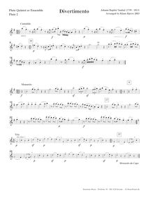 Partition flûte 2, Divertimento, Vanhal, Johann Baptist