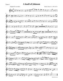 Partition ténor 1 enregistrement , A Knell of Johnson, G minor, Johnson, Robert