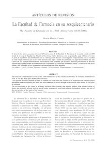 La Facultad de Farmacia en su sesquicentenario. (The Faculty of Granada on its 150th Anniversary (1850-2000))