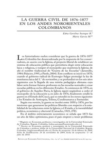 La Guerra Civil de 1876-1877 en los Andes nororientales colombianos (The 1876-1877 Civil War in the Northeastern Colombian Andes)