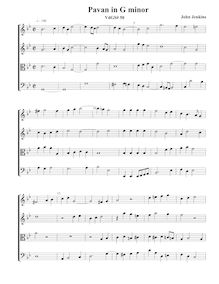 Partition Pavan en G minor, VdGS No.50 - partition complète (Tr Tr T B), Airs pour 4 violes de gambe