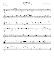 Partition viole de gambe aigue 2, octave aigu clef, madrigaux pour 5 voix par Luca Marenzio