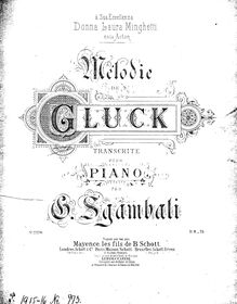 Mélodie de Gluck pour piano