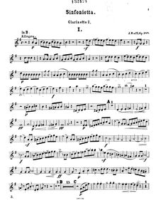 Partition clarinette 1 (B♭), Sinfonietta, F major, Raff, Joachim