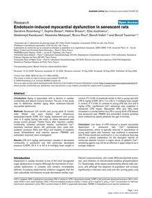 Endotoxin-induced myocardial dysfunction in senescent rats