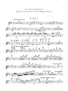 Partition flûte 1, 2, 3 (doubles on Piccolo), Piano Concerto No.3
