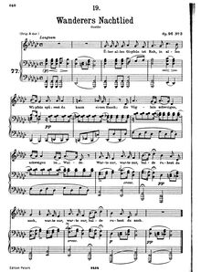 Partition complète (low voix), Wandrers Nachtlied (II), D.768 (Op.96 No.3)