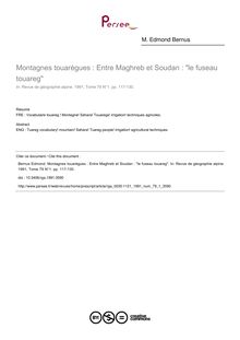Montagnes touarègues : Entre Maghreb et Soudan : le fuseau touareg - article ; n°1 ; vol.79, pg 117-130