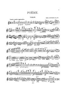 Partition de violon, Poeme, Op.40, Sjögren, Emil