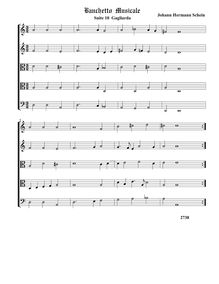 Partition  10,  Gagliarda - partition complète (Tr Tr T T B), Banchetto Musicale