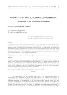 Organización para el desarrollo profesional (Organization for the professional development)