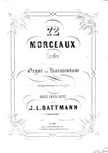 Partition Nos.25  to 36, 72 pièces pour orgue ou Harmonium, 72 Morceaux pour Orgue ou Harmonium