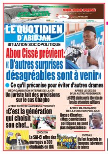 Le Quotidien d’Abidjan n°3057 - du lundi 22 mars 2021