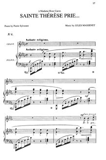 Partition complète (D♭ Major: medium voix et piano), Sainte Thérèse prie ...