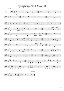 Partition basson Mov. III, Symphony No.1 en E minor, E minor, Chase, Alex