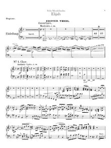 Partition orgue, Elijah, Op.70, Composer, with Julius Schubring (1806-1889), Carl Klingemann (1798-1862)William Bartholomew (1793-1867), English text (sung at premiere)