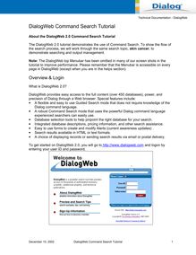 DialogWeb Command Search Tutorial