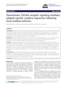Downstream Toll-like receptor signaling mediates adaptor-specific cytokine expression following focal cerebral ischemia