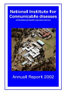 Annual Report 2002 of the National  Institute for Communicable ...