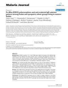 FcγRIIa (CD32) polymorphism and anti-malarial IgG subclass pattern among Fulani and sympatric ethnic groups living in eastern Sudan