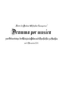 Partition complète, Tönet, ihr Pauken! Erschallet, Trompeten!, BWV 214