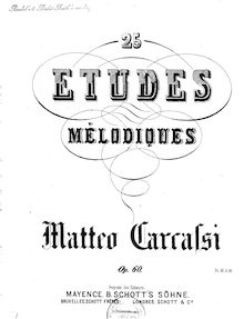 Partition complète, Etudes, Op.60, Studies, Op. 60, Carcassi, Matteo par Matteo Carcassi