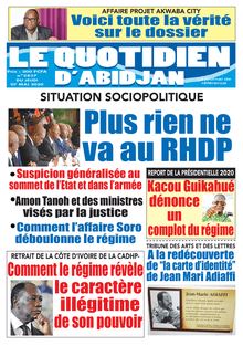 Le Quotidien d’Abidjan n°2837 – du jeudi 07 mai 2020