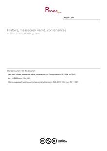 Histoire, massacres, vérité, convenances - article ; n°1 ; vol.58, pg 75-85