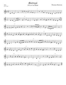 Partition ténor viole de gambe 1 (aigu clef), pour First Set of anglais Madrigales to 3, 4, 5 et 6 voix