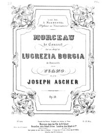 Partition complète, Morceau de concert sur un motif de  Lucrezia Borgia 