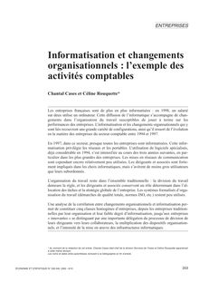 Informatisation et changements organisationnels :  l exemple des activités comptables 