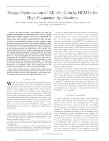 Design optimization of AlInAs GaInAs HEMTs for high-frequency applications
