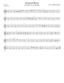 Partition ténor viole de gambe 2, octave aigu clef, 5 chansons, Byrd, William par William Byrd