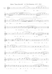 Partition ténor 1 , partie [G2 clef], Missa Papae Marcelli, Palestrina, Giovanni Pierluigi da par Giovanni Pierluigi da Palestrina