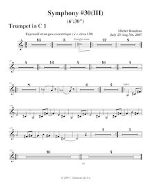 Partition trompette 1, Symphony No.30, A major, Rondeau, Michel par Michel Rondeau