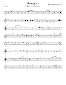 Partition ténor viole de gambe 1, octave aigu clef, Quare dereliquerunt