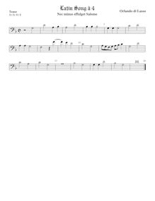Partition ténor viole de gambe, basse clef, Transcriptions pour 4 violes de gambe par Orlande de Lassus