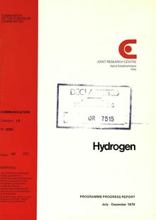Hydrogen. PROGRAMME PROGRESS REPORT July - December 1979