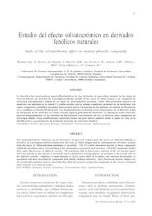 Estudio del efecto solvatocrómico en derivados fenólicos naturales. (Study of the solvatochromic effect on natural phenolic compounds)